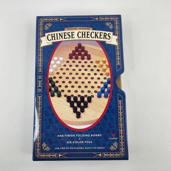 Cardinal Chinese Checkers Game Folding Solid Wood Board Metal Case Holder 1841 - Picture 4 of 7